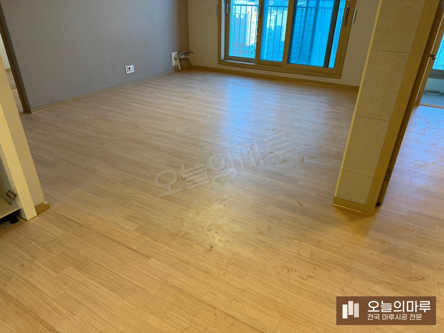 옥천 군서면 스타 하이마루 노르딕오크 아피트 강마루 시공 시공 후